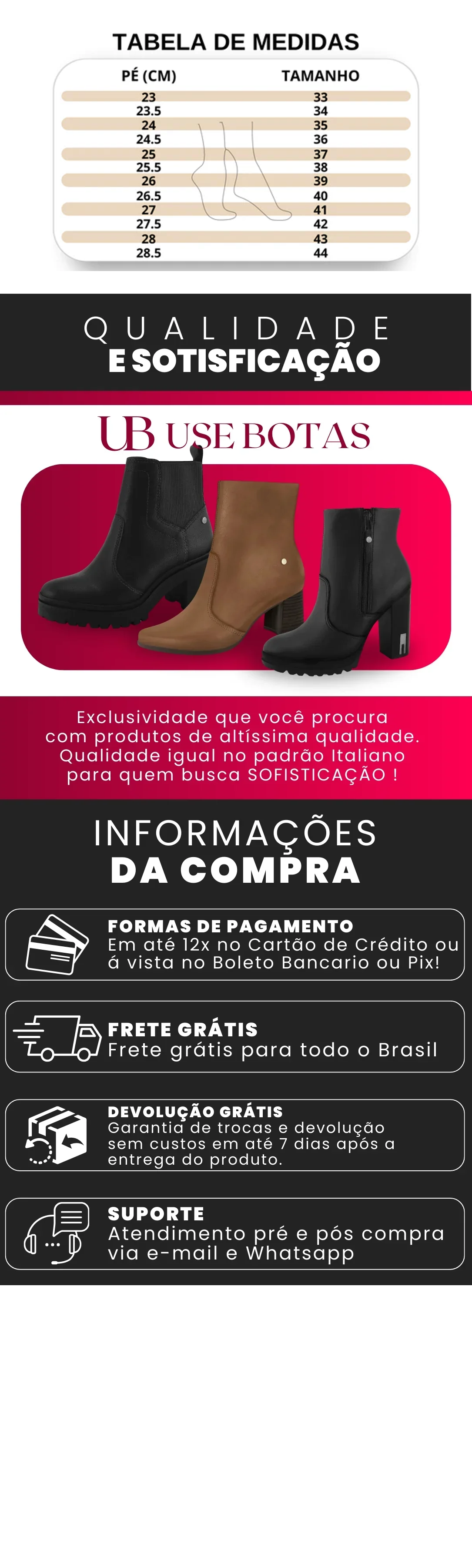 Bota de Couro Casual com Salto Frosty