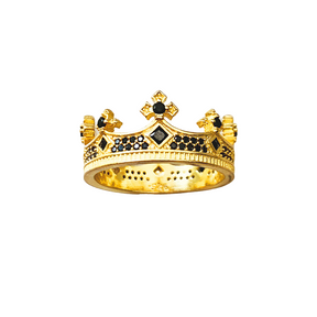 Anel Coroa do Rei - Banho em Ouro 18K - Arquétipo