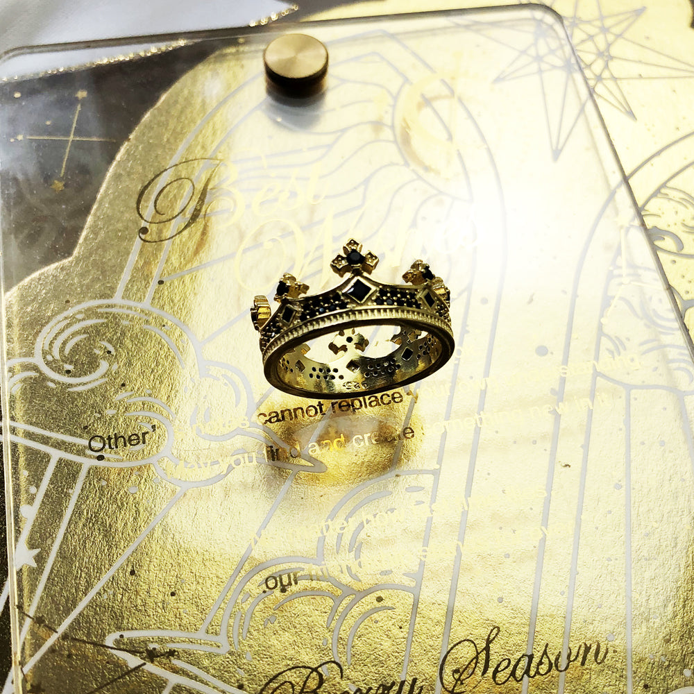Anel Coroa do Rei - Banho em Ouro 18K - Arquétipo