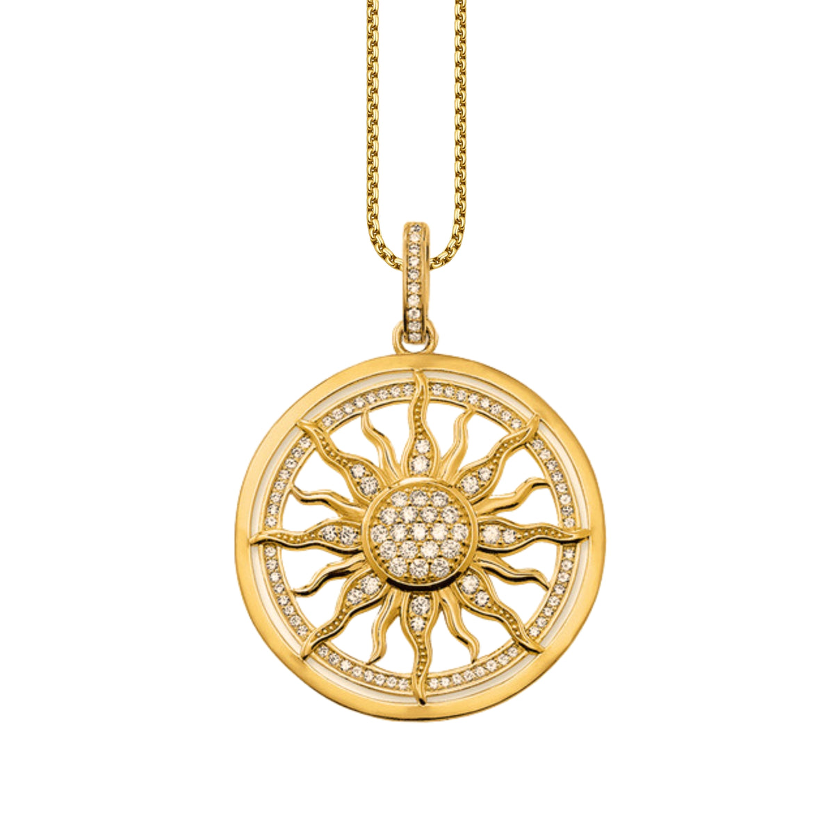 Amuleto Sol de Apolo - Banhado a Ouro 18k e Zircônias