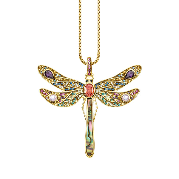 Colar Libélula em Ouro 18k e Zircônias Coloridas