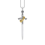 Colar Espada em Prata 925 Coroa do Rei