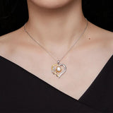 Colar Girassol  de Moissanite - Prata 925 e Banho de Ouro 18k