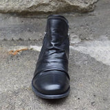 Bota Curta Feminina De Cor Sólida Com Zíper Na Lateral Design Versátil