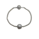 Pulseira para pingente - Banhada a Prata - BRINDE CHARM KARMA