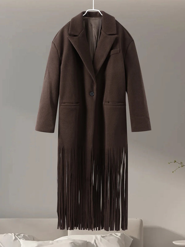 Casaco Feminino De Inverno Luxo Elegante Com Tiras Na Barra - Promoção de Inverno 2025