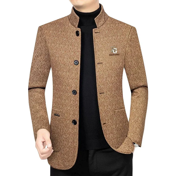 Jaqueta Masculina Formal De inverno Gola Em pé -  Promoção de Inverno 2025