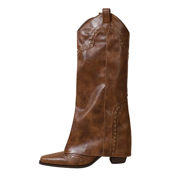 Bota Feminina De Montaria de inverno Vintage - Promoção de Inverno 2025