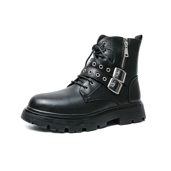 Bota Masculina De Inverno Com Fivelas Antiderrapante Luxo - Promoção de Inverno 2025