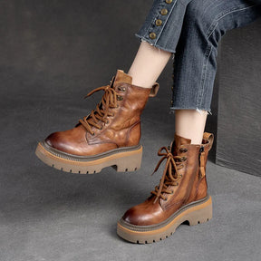 Bota de Couro Coturno Vintage Euphoric