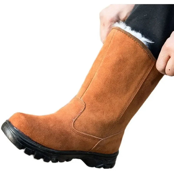 Bota Masculina De Inverno Impermeável Cano Alto Forrada Com pelúcia - Promoção de Inverno 2025