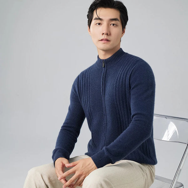 Casaco Masculino Casual Ideal Para Inverno Com Zíper Gola Curta - Promoção de Inverno 2025