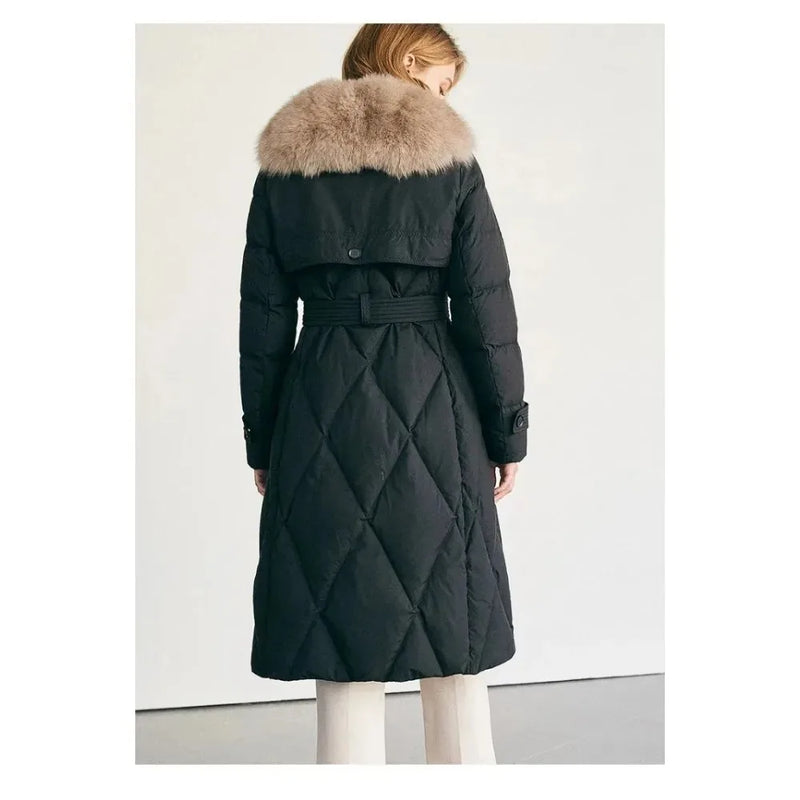 Casaco Feminino De Inverno Quente De Comprimento Grande Colarinho De Lã - Promoção De Inverno 2025