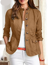 Jaqueta Feminina Fashion De inverno Com Elástico Lateral - Promoção de Inverno 2025