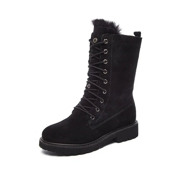 Bota Feminina De Camurça Para Inverno 2 Em 1 - Promoção De Inverno 2025