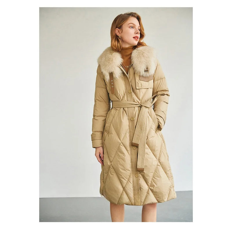 Casaco Feminino De Inverno Quente De Comprimento Grande Colarinho De Lã - Promoção De Inverno 2025