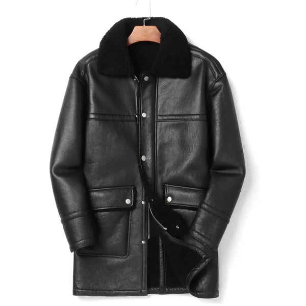 Casaco Masculino De Comprimento Médio Gola De Pelúcia Confortável - Promoção de Inverno 2025