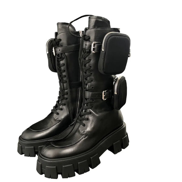 Bota Feminina De Inverno Estilosa Sola Tratorada com Mine Bolsa - Promoção De Inverno 2025