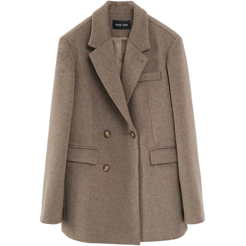 Casaco Feminino Grosso De Lã Grande -  Promoção de Inverno 2025