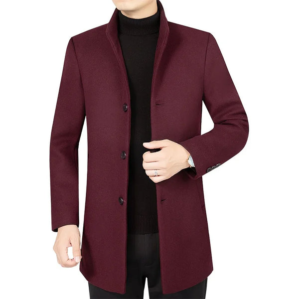 Casaco Masculino De Comprimento Grande Elegante De Inverno - Promoção de Inverno 2025