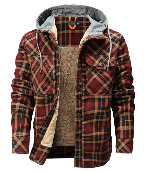 Casaco Masculino Casual De Inverno Dia á Dia Xadrez Com Capuz -  Promoção de Inverno 2025