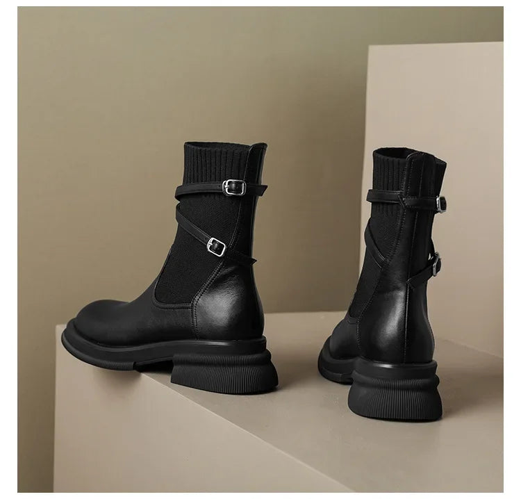 Bota de Couro Estilo Retro Britanic