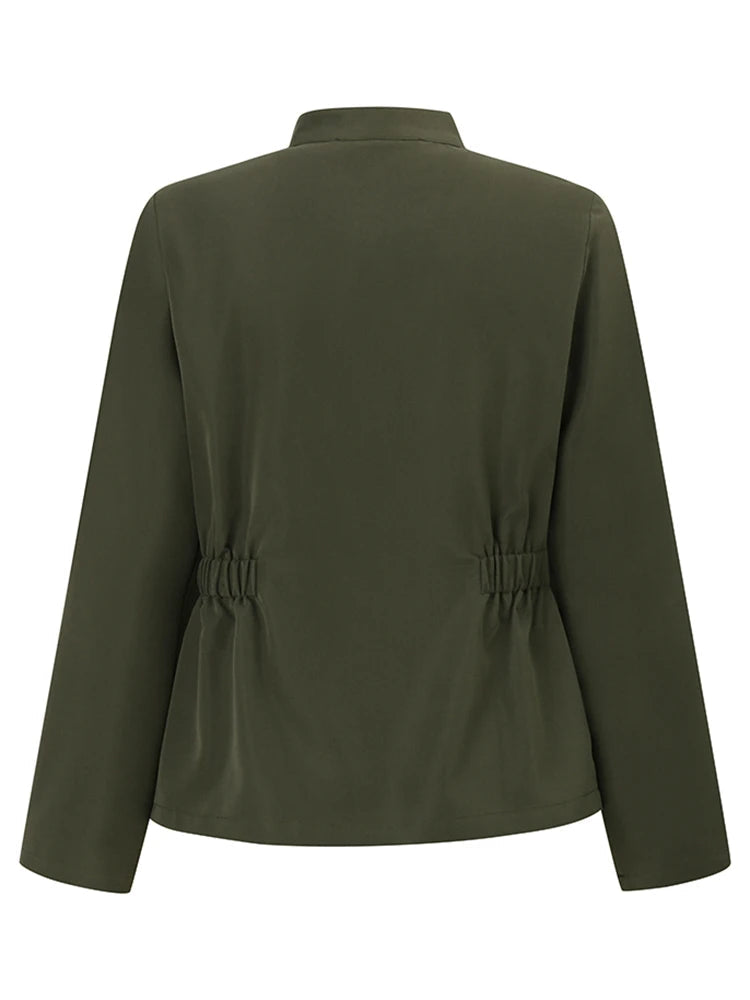 Jaqueta Feminina Fashion De inverno Com Elástico Lateral - Promoção de Inverno 2025
