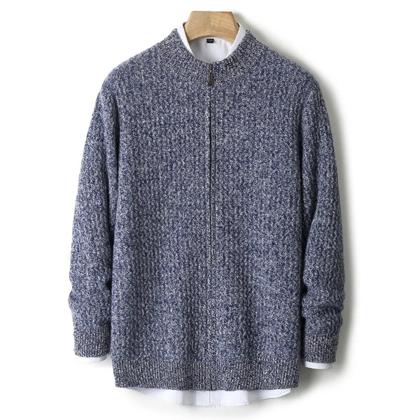 Casaco Masculino De Lã Algodão Gola Com Zíper - Promoção de Inverno 2025