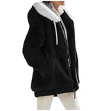 Casaco Feminino  De Algodão Macio Com Capuz Casual