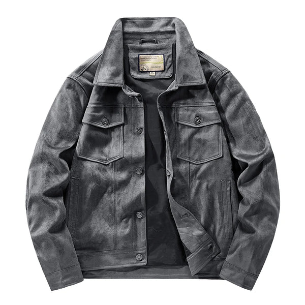 Jaqueta Masculina Casual De Camurça - Promoção de Inverno 2025