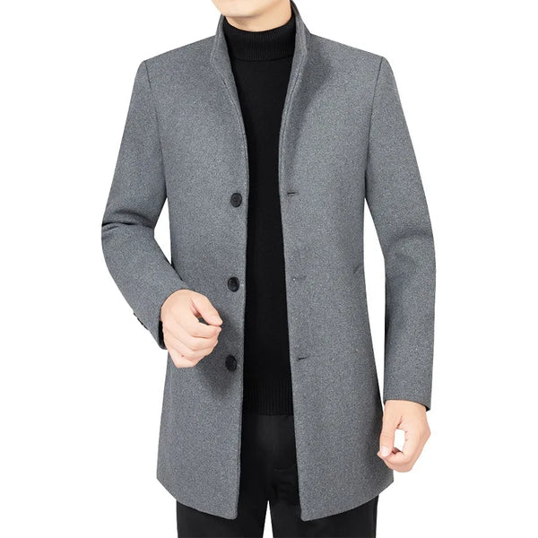 Casaco Masculino De Comprimento Grande Elegante De Inverno - Promoção de Inverno 2025