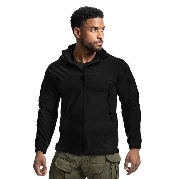 Casaco Masculino Tático De Inverno Com Capuz Bolsos No Braço - Promoção De Inverno 2025