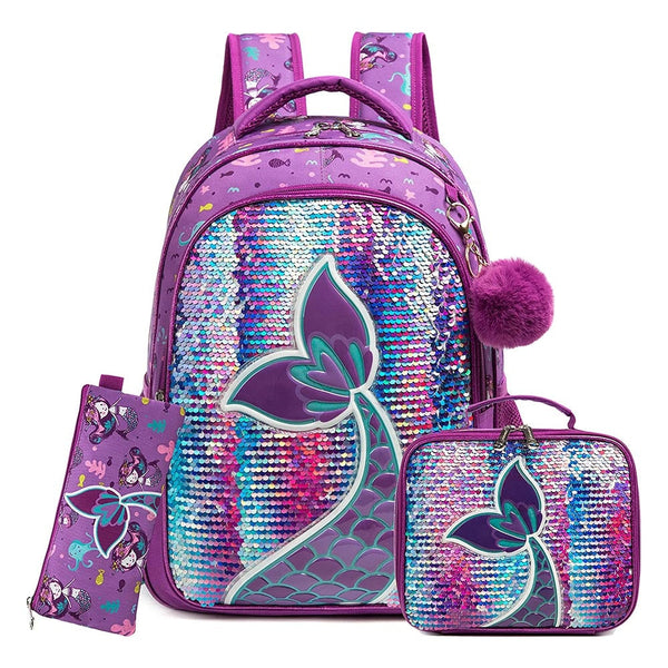 Kit Escolar Sereia 3 em 1 - Mochila, Lancheira e Estojo - Arquétipo Shop