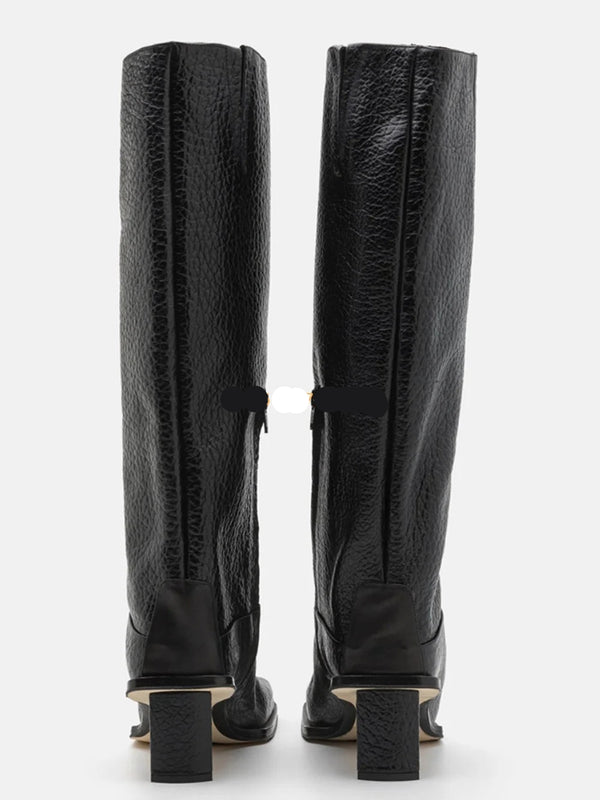 Bota Feminina De Inverno Dedo E Salto Quadrado Elegante - Promoção de Inverno 2025