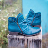 Bota Curta Feminina De Cor Sólida Com Zíper Na Lateral Design Versátil