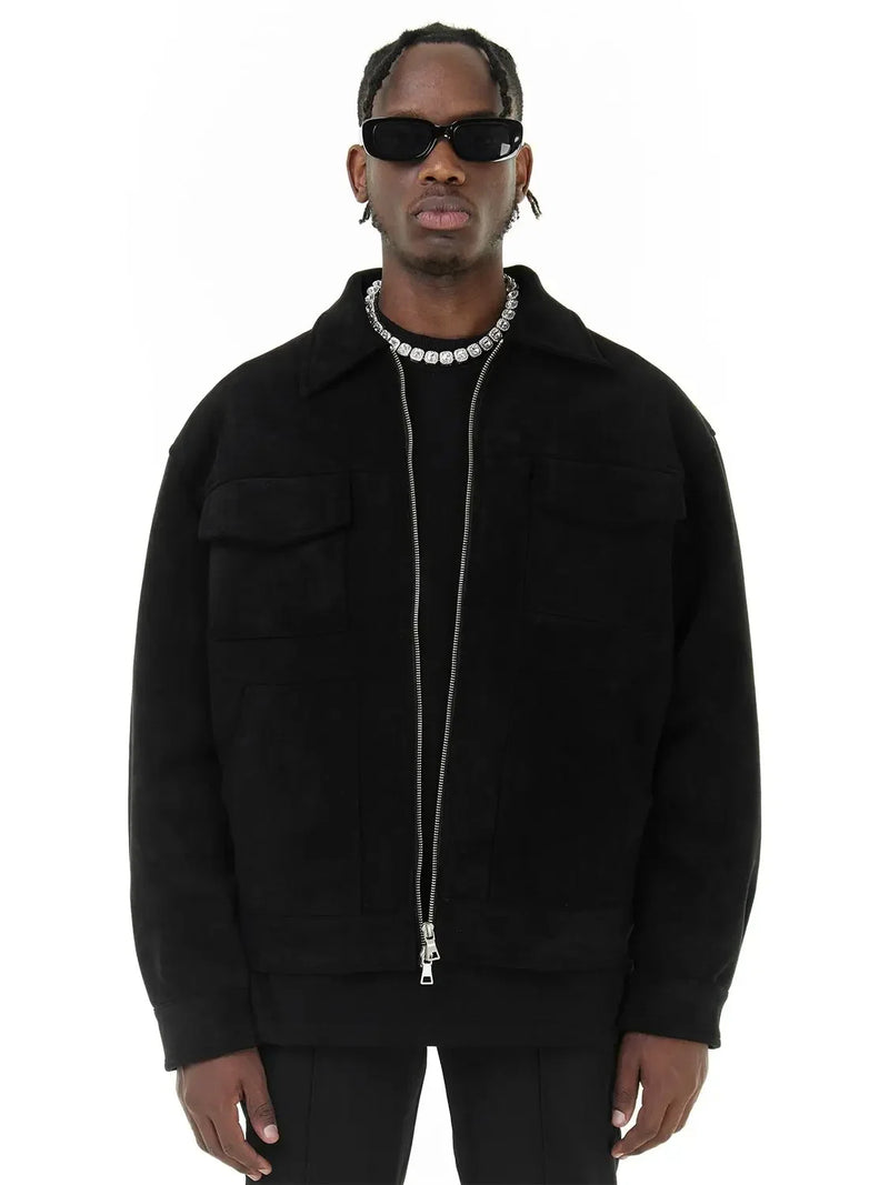 Jaqueta Masculina Estilosa Para Inverno De Camurça - Promoção de Inverno 2025