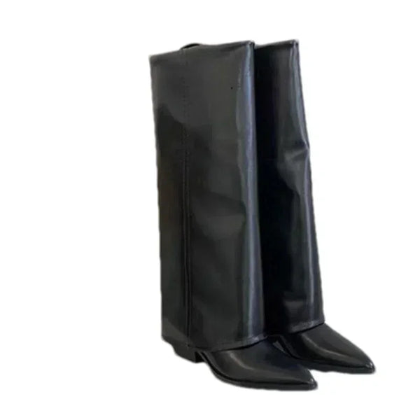 Bota Feminina De Inverno Tendência De Salto De joelho - Promoção de Inverno 2025