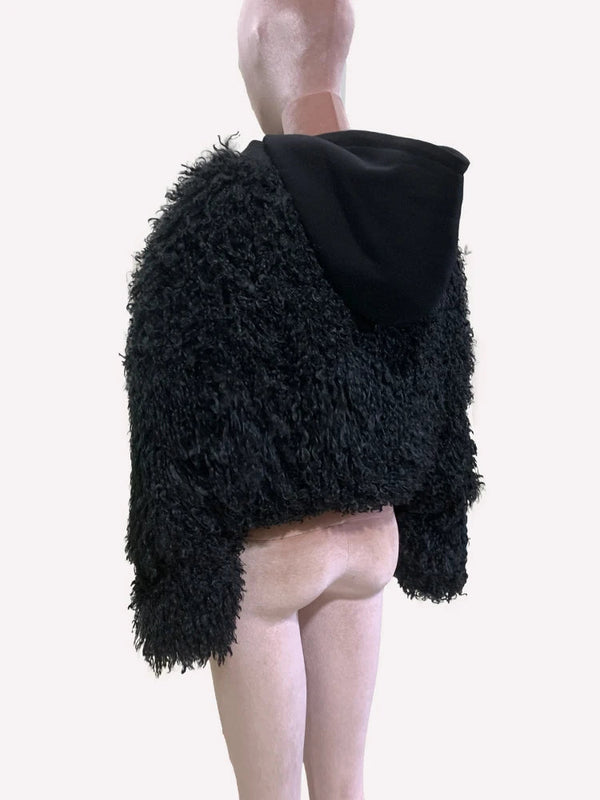 Casaco Feminino De Inverno Grosso De Lã Peluda -  Promoção de Inverno 2025