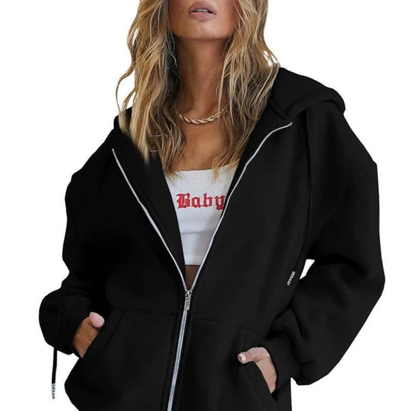 Casaco Feminino De Inverno Solto Com Capuz - Promoção de Inverno 2025