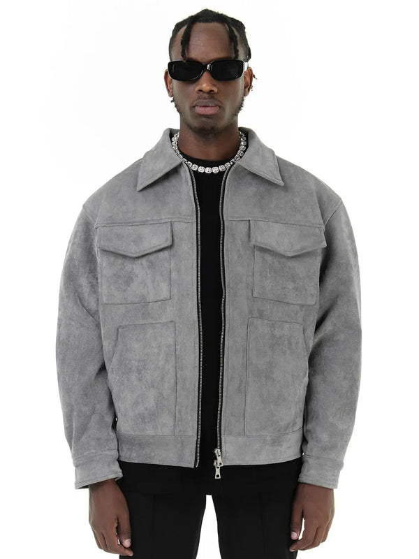 Jaqueta Masculina Estilosa Para Inverno De Camurça - Promoção de Inverno 2025