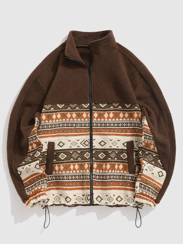 Casaco Masculino Com Estampa Geométrica De lã - Promoção De Inverno 2025