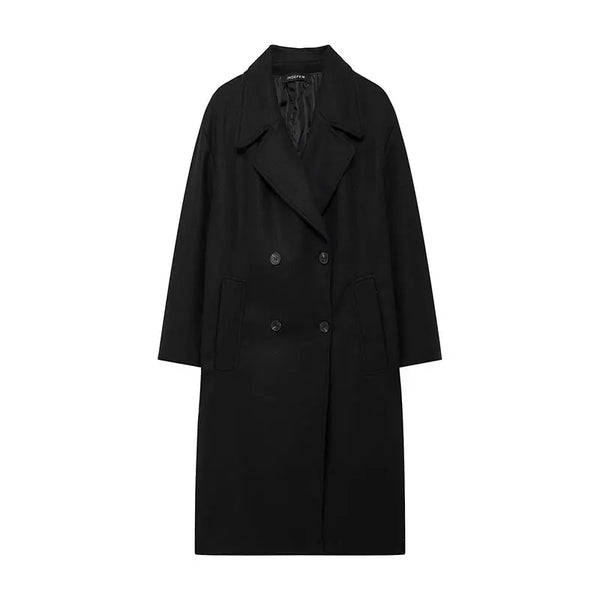 Casaco Feminino De Inverno De Comprimento Longo Gola Grande - Promoção de Inverno 2025