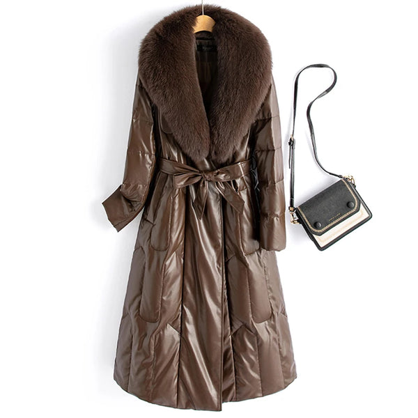 Casaco Feminino De Inverno Comprido Gola Grande De lã - Promoção De Inverno 2025