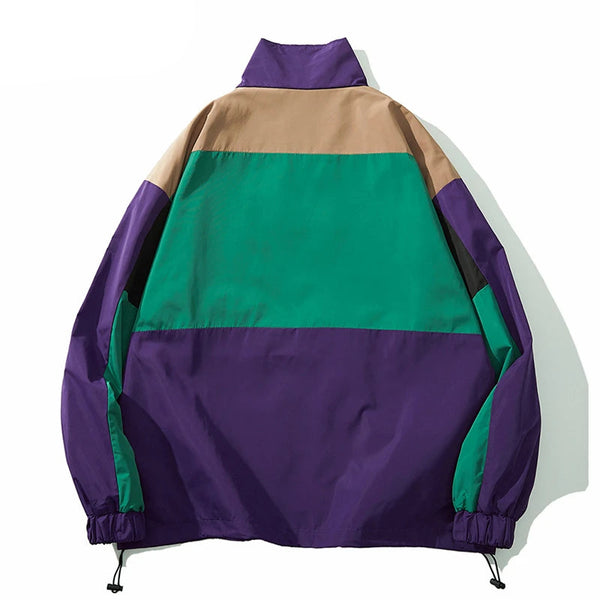 Casaco Masculino De Inverno Com Blocos De Cores Gola Em Pé - Promoção De Inverno 2025