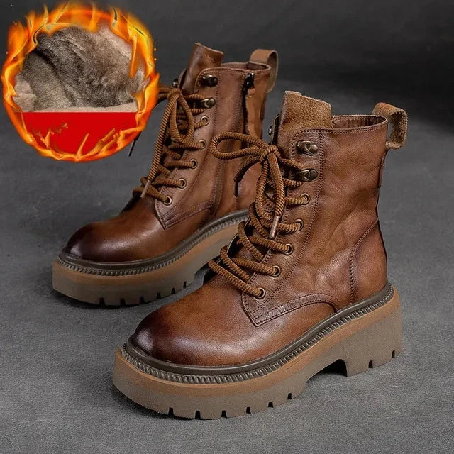 Bota de Couro Coturno Vintage Euphoric