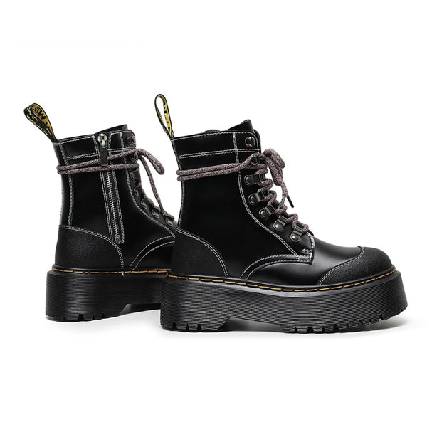 Bota Feminina De Inverno De Tornozelo Plataforma De Luxo Sola Alta - Promoção De Inverno 2025