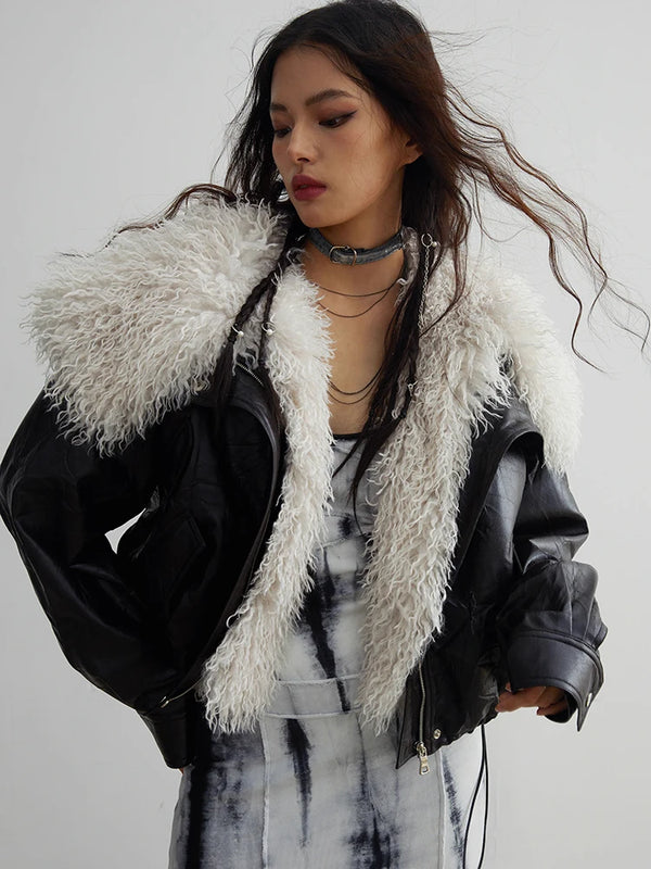 Jaqueta Feminina De Inverno Gola De Lã Estilo Coreano - Promoção De Inverno 2025