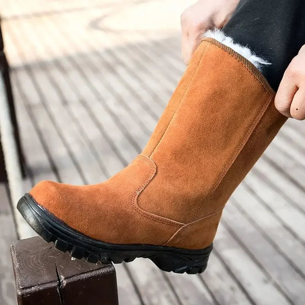 Bota Masculina De Inverno Impermeável Cano Alto Forrada Com pelúcia - Promoção de Inverno 2025