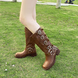 Bota Feminina De Inverno Para Montaria com Múltiplas Fívelas Ajustáveis - Promoção de Inverno 2025