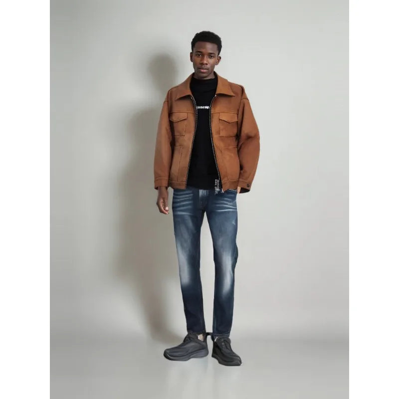 Jaqueta Masculina Estilosa Para Inverno De Camurça - Promoção de Inverno 2025